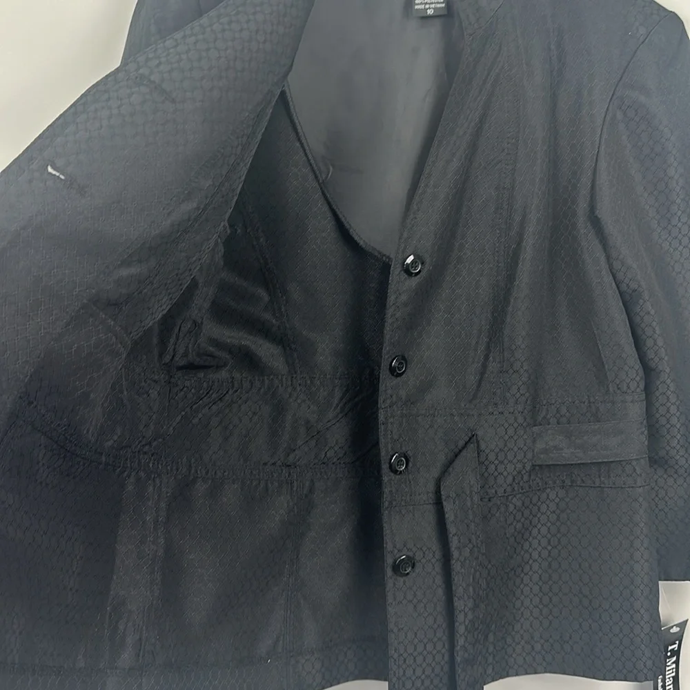 T. Milano NWT Black Belted Suit Blazer Work Career Jacket Size 10 NEW
